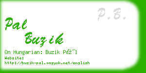 pal buzik business card